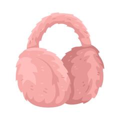 Illustration of Pink Furry Earmuffs