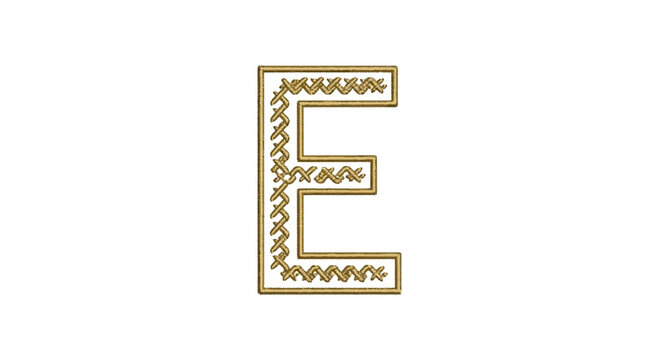 Ornate Letter E - Decorative Typography with Intricate Floral Design.