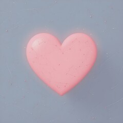 Pink heart on light gray background 
