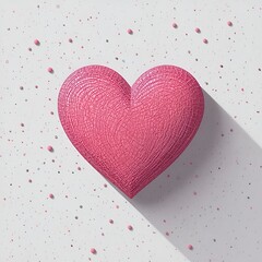 Pink heart on light gray background 
