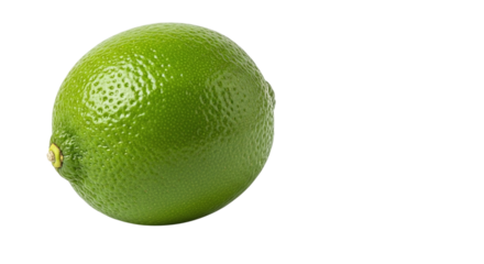 Fresh and vibrant lime isolated on transparent background, showcasing its bright green color, textured skin, and juicy interior, perfect for adding a zesty touch to culinary and beverage creations