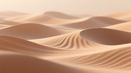 Serene Desert Landscape with Gentle Rolling Sand Dunes at Sunrise