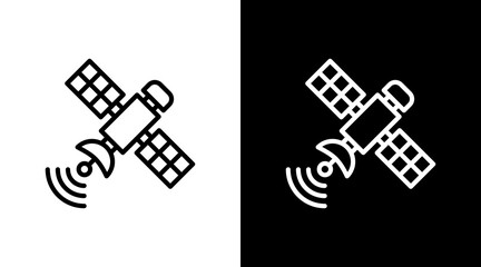 Satellite  White Icon Set Design