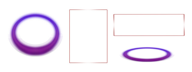 Abstract Neon Frames and Glowing Rings Collection