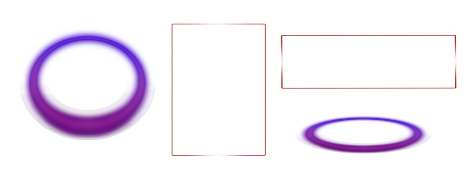 Abstract Neon Frames and Glowing Rings Collection