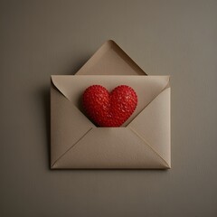 Love Letter with Heart Envelope Modern Still Life.
