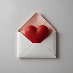Love Letter with Heart Envelope Modern Still Life.
