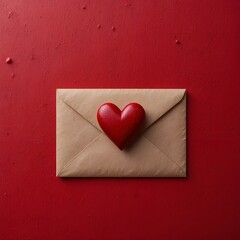 Love Letter with Heart Envelope Modern Still Life.
