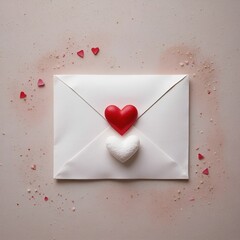 Love Letter with Heart Envelope Modern Still Life.
