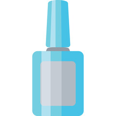 Light Blue Nail Polish Bottle With Transparent Background And A Label Space For Text