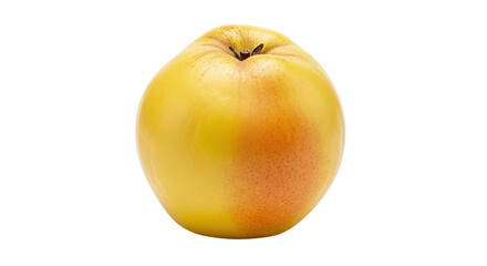 Fresh quince isolated on transparent background, showcasing its unique shape, goldenyellow hue, and subtle reddish blush, a testament to natures artistry
