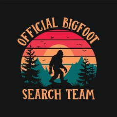 bigfoot t shirt design, official bigfoot search team t shirt design