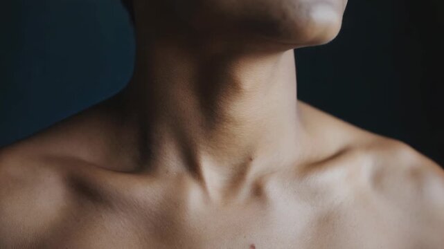 Close-up of a Person's Neck and Collarbone Area clavicle skin