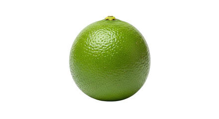 Closeup of a vibrant green lime, showcasing its textured skin and fresh appearance, isolated on transparent background, perfect for illustrating citrus fruits