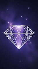 Naklejka premium Luminous crystal structure against a backdrop of cosmic stardust clouds