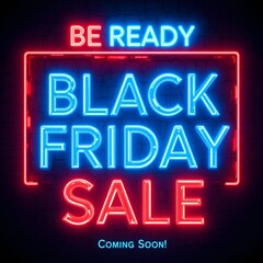 Black Friday sale glowing neon sign 
