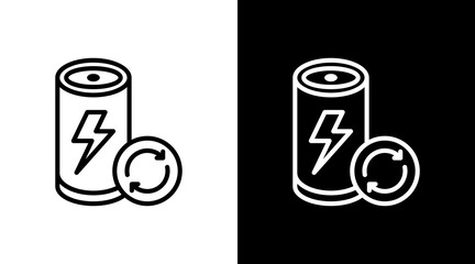 Battery Recycling  White Icon Set Design