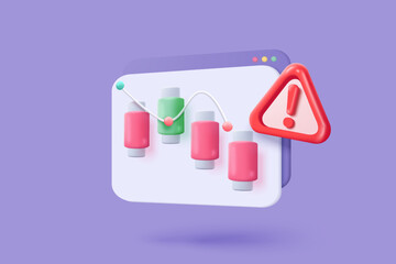 3d red danger attention for help or emergency notice alert on rescue warning. loud alert important for security urgency concept. 3d warning urgent buttons icon vector render illustration