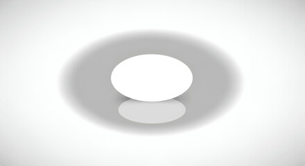Serene stillness: A monochromatic 3D rendering of a white oval form and subtle shadows