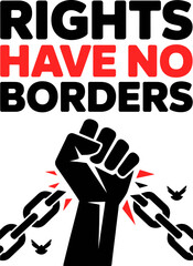 Empowering human rights breaking chains with strength and solidarity for freedom