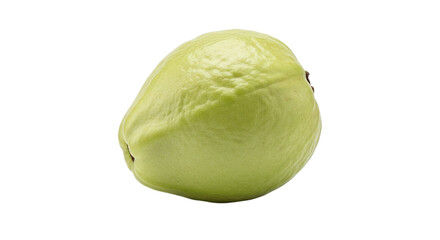 Fresh guava isolated on transparent background, showcasing its smooth, light green skin and subtle texture, a tropical fruit known for its sweet and slightly tangy flavor