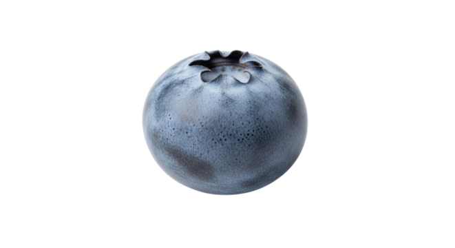 A single blueberry isolated on transparent background, showcasing its vibrant blue color, round shape, and delicate texture, perfect for illustrating healthy eating, fresh produce, and summer fruits - Powered by Adobe