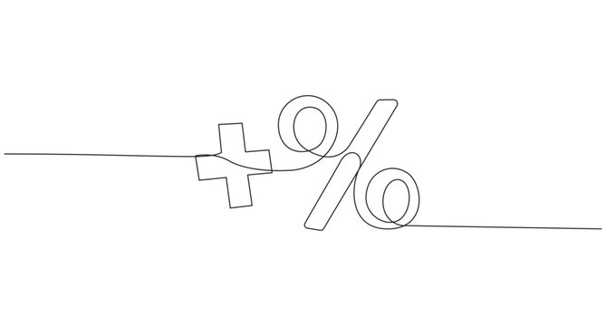 Percentage Symbol Drawn with a Single Continuous Line