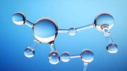 Molecular Marvel: A striking visual of interconnected molecules, representing the building blocks of life, elegantly captured in a seamless, vibrant setting. 