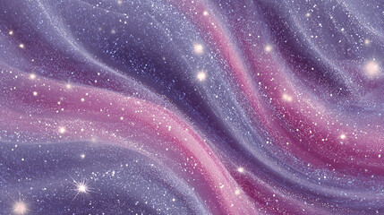 A mesmerizing view of space filled with stars and nebulas in shades of purple and pink. A dreamy and abstract representation of the cosmos. 