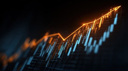 Stock market graph rising trend