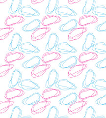 Abstract background with looping lines in pink and light blue shades