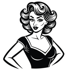 Vintage Beautiful Woman Headshot (Pop Art)