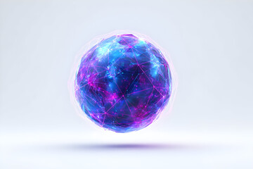 Futuristic holographic earth sphere with neon illumination for tech and innovation themes
