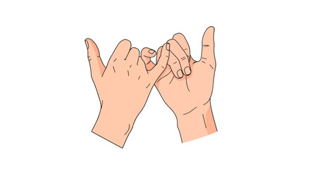 Illustration of two hands making a pinky promise symbolizing trust and loyalty in relationships or