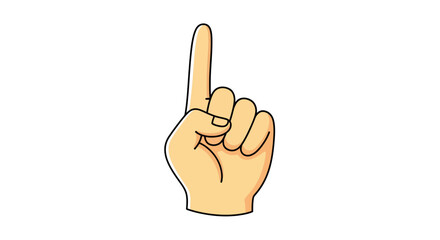 Illustration of hand with index finger pointing upwards symbolizing idea or attention