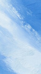 A calming blend of blues and whites in an oil painting creates a serene and peaceful atmosphere.