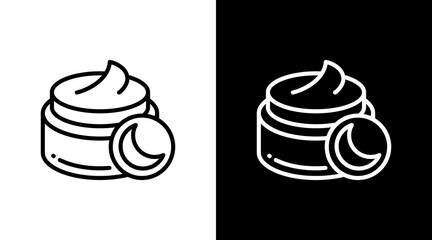 Night Cream  White Icon Set Design