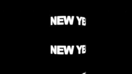 Happy New Year text with cylindrical animation on black background. 4K video, suitable for virtual events and engaging social media content. new year celebration