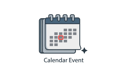 Clean minimalist calendar icon with highlighted event symbol