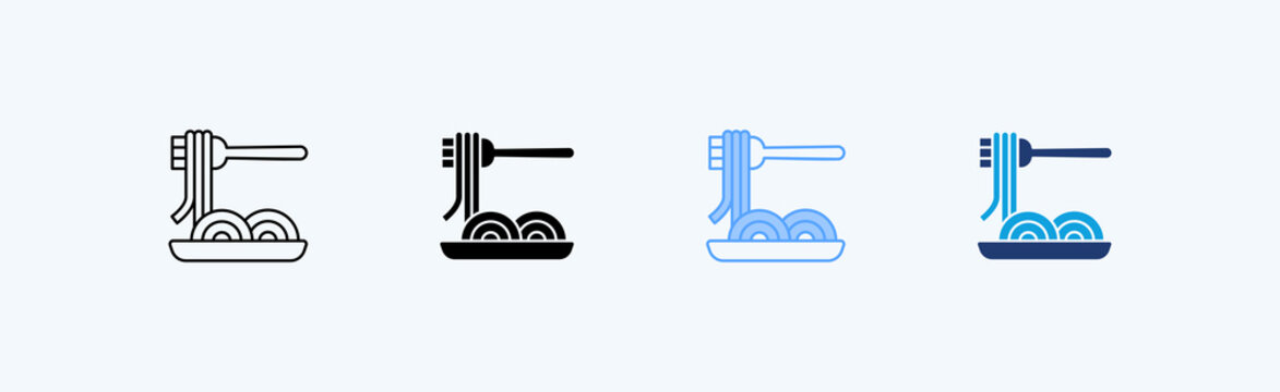 Pasta Multiple Icon Illustration Vector