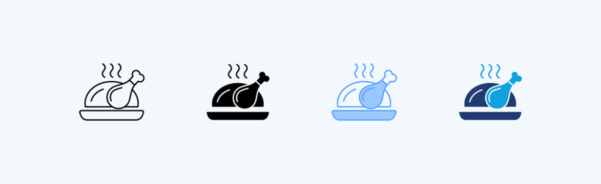 Chicken Multiple Icon Illustration Vector