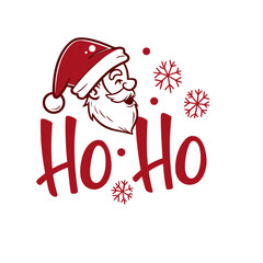 Joyful santa claus ho ho ho christmas celebration silhouette