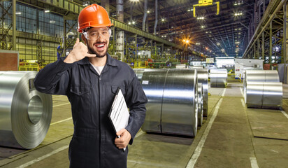 Worker at a factory for cold rolled steel