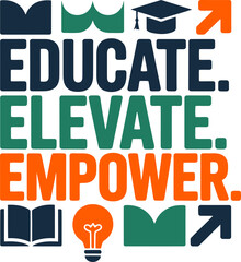 Inspiring education message promoting knowledge, innovation, and personal growth