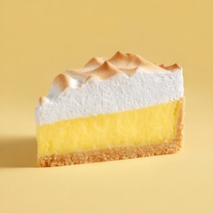 A slice of lemon meringue pie, showcasing a crisp crust, tangy filling, and fluffy meringue.