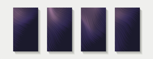 Fototapeta premium A collection of story social media template pink purple gradient dynamic lines vertical background vector futuristic modern style