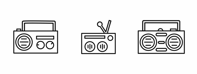 Radio icon line illustration. Design elements for icons, logos, and graphic projects.