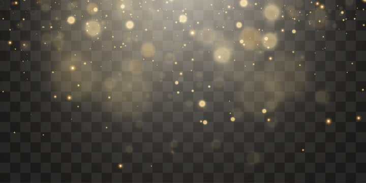 Vector bokeh lights effect isolated on transparent background. Soft blured bokeh and lights png