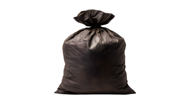 Bag of potting soil for your garden project and plants preparation, isolated on black