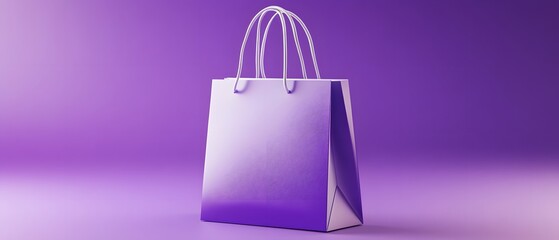 Purple shopping bag mockup.